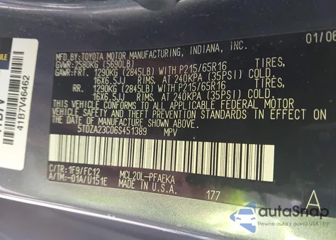 2006 Toyota Sienna Le from USA, damaged, VIN 5TDZA23C06S451389